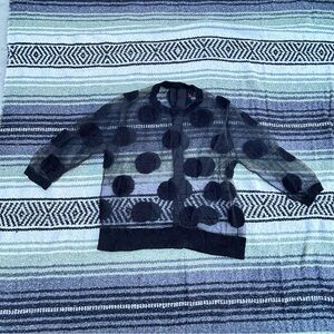 Tricot comme des garçons mesh button back circle top 3/4 sleeve
